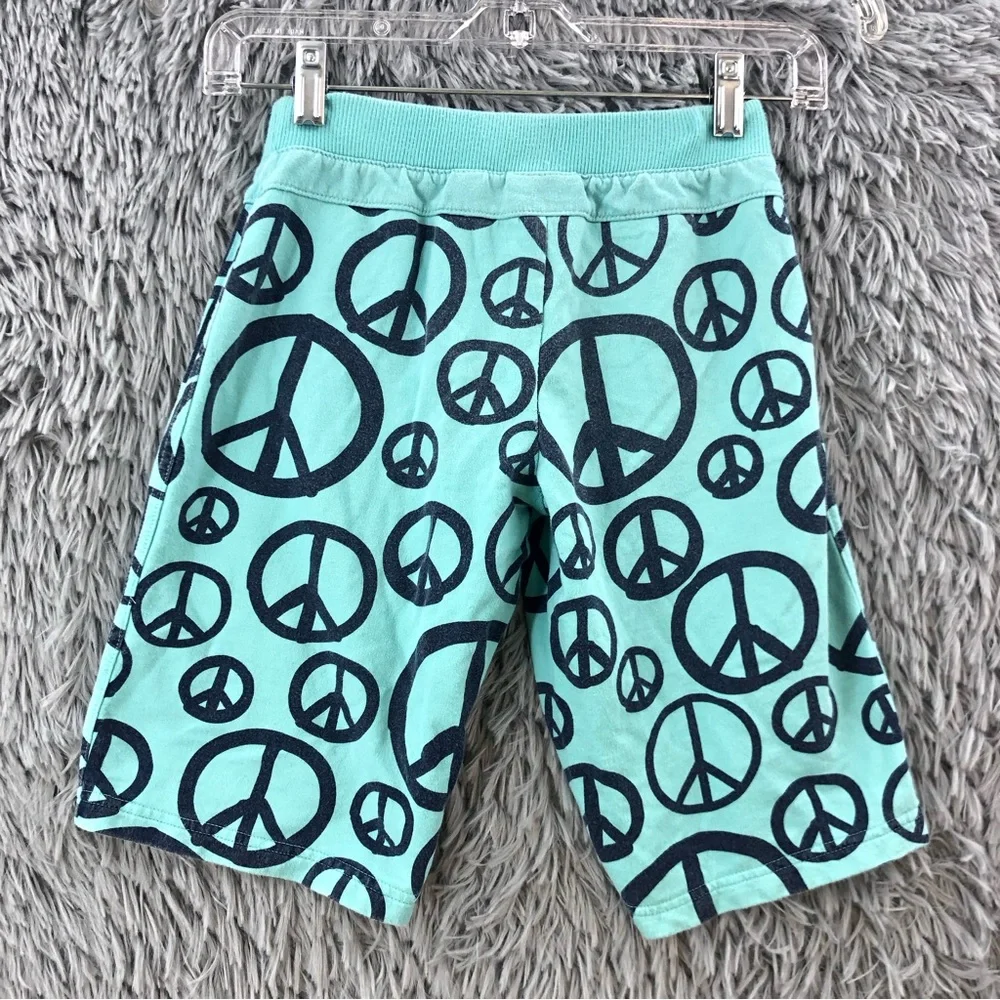 Limited Too Shorts Set Girls Size 10 2 Piece Peace Emblem Blue Green